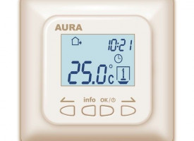 Терморегулятор для теплого пола Aura LTC 730 кремовый